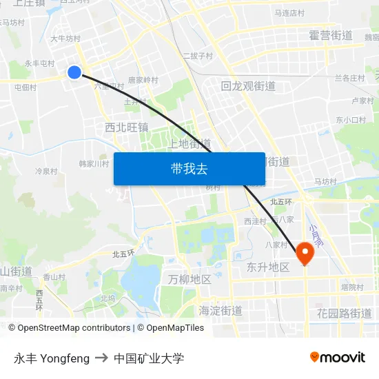 永丰 Yongfeng to 中国矿业大学 map