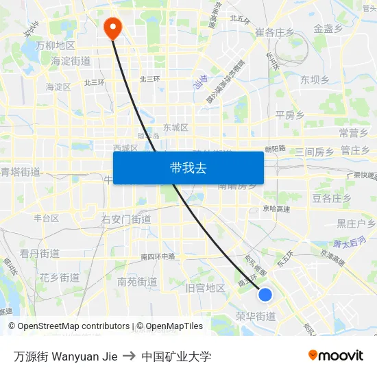万源街 Wanyuan Jie to 中国矿业大学 map