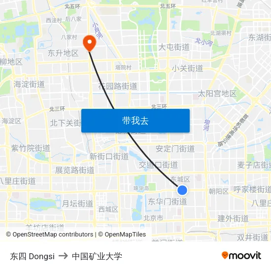 东四 Dongsi to 中国矿业大学 map