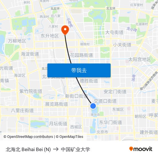 北海北 Beihai Bei (N) to 中国矿业大学 map