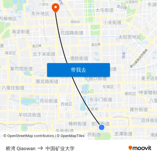 桥湾 Qiaowan to 中国矿业大学 map