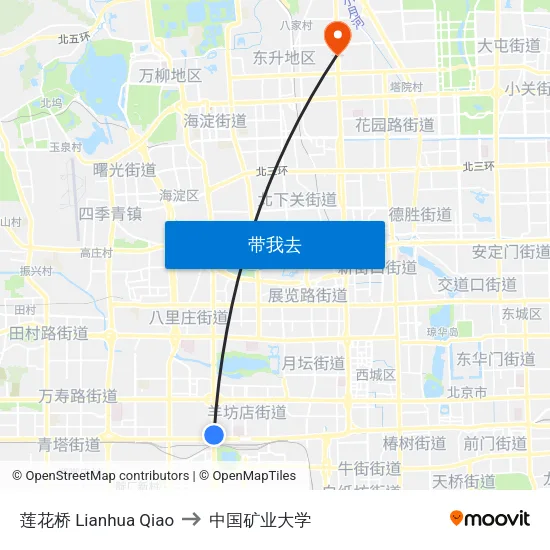 莲花桥 Lianhua Qiao to 中国矿业大学 map