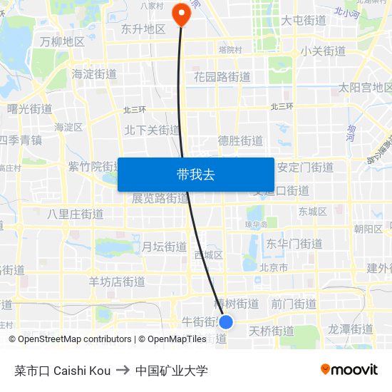 菜市口 Caishi Kou to 中国矿业大学 map