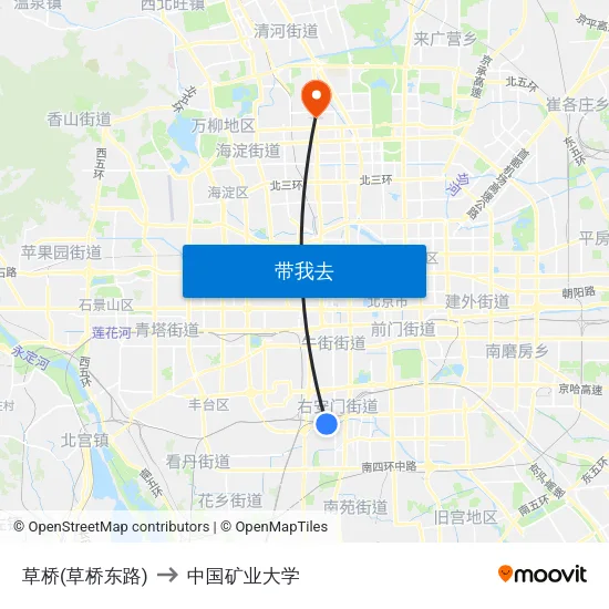 草桥(草桥东路) to 中国矿业大学 map