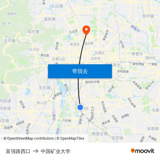 富强路西口 to 中国矿业大学 map