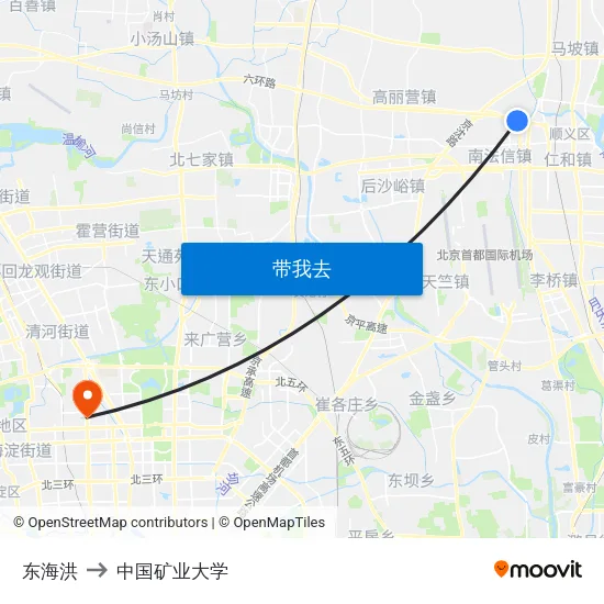 东海洪 to 中国矿业大学 map