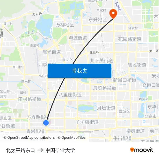 北太平路东口 to 中国矿业大学 map