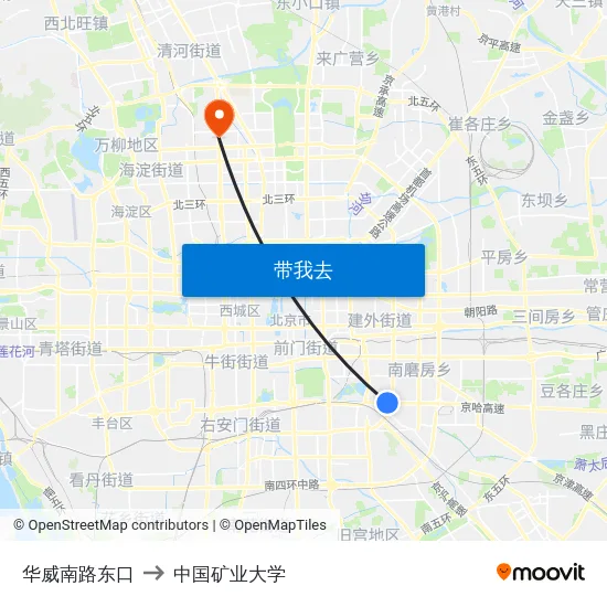 华威南路东口 to 中国矿业大学 map