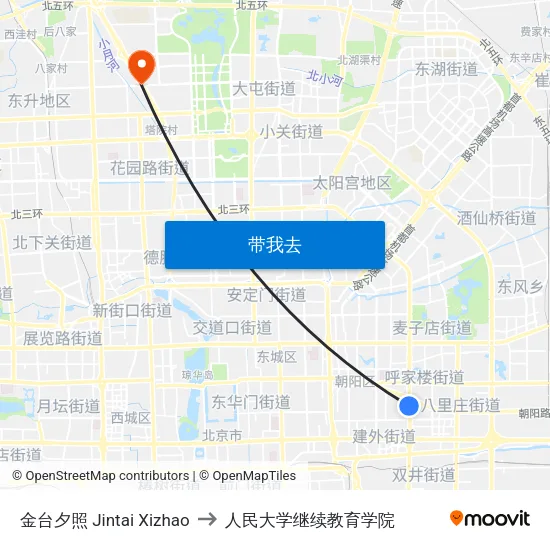 金台夕照 Jintai Xizhao to 人民大学继续教育学院 map