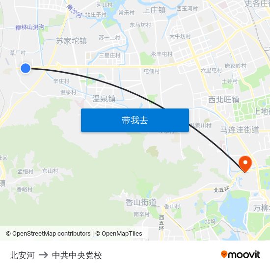 北安河 to 中共中央党校 map