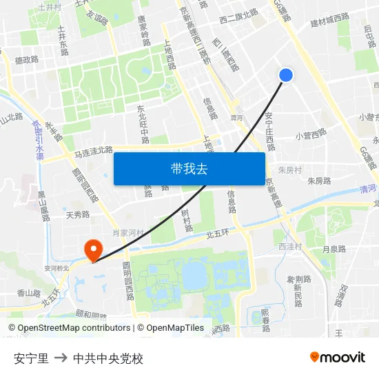 安宁里 to 中共中央党校 map