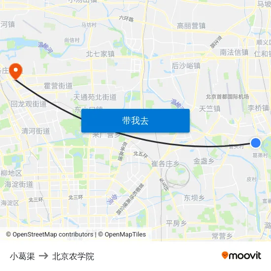 小葛渠 to 北京农学院 map
