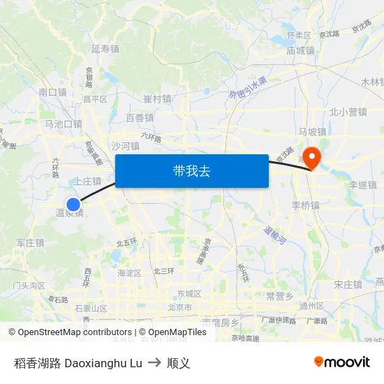 稻香湖路 Daoxianghu Lu to 顺义 map