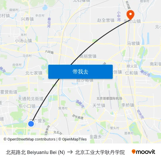 北苑路北  Beiyuanlu Bei (N) to 北京工业大学耿丹学院 map