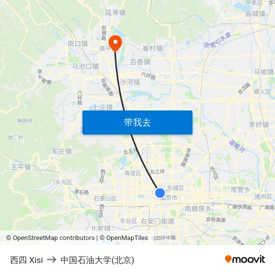 西四 Xisi to 中国石油大学(北京) map