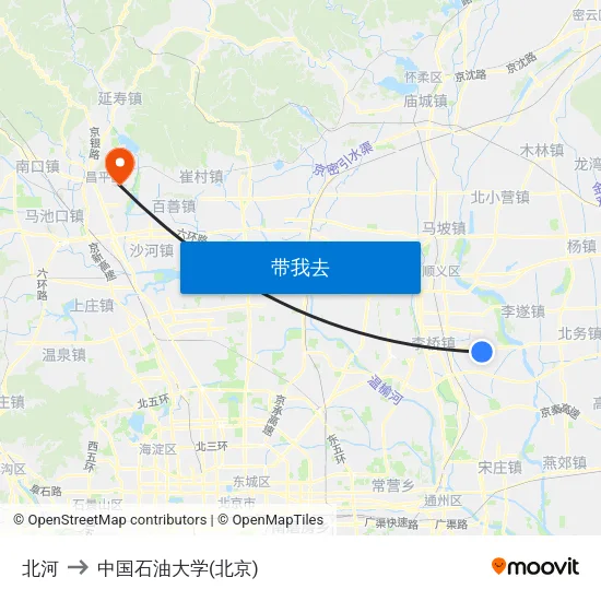 北河 to 中国石油大学(北京) map