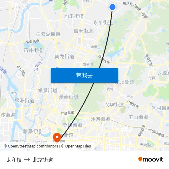太和镇 to 北京街道 map