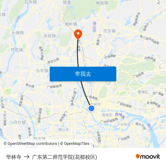 华林寺 to 广东第二师范学院(花都校区) map