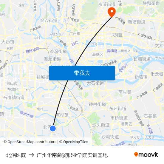 北滘医院 to 广州华南商贸职业学院实训基地 map