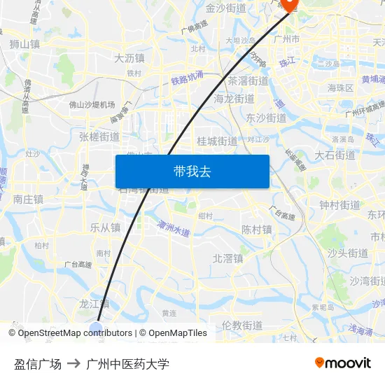 盈信广场 to 广州中医药大学 map