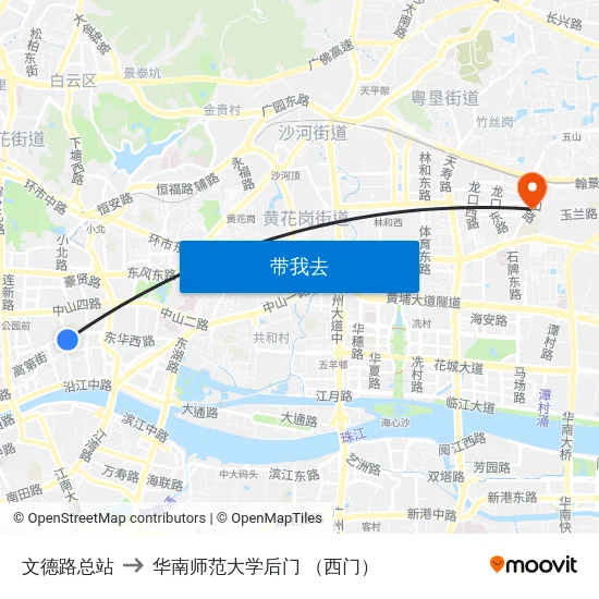 文德路总站 to 华南师范大学后门 （西门） map