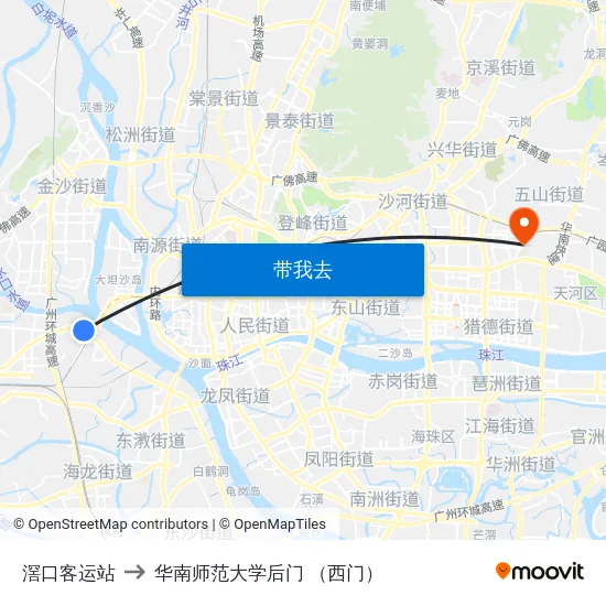 滘口客运站 to 华南师范大学后门 （西门） map
