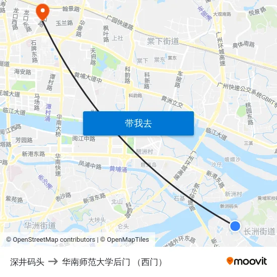 深井码头 to 华南师范大学后门 （西门） map