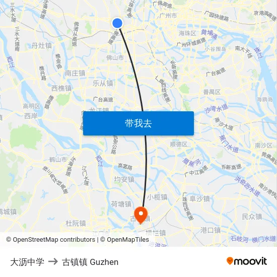 大沥中学 to 古镇镇 Guzhen map