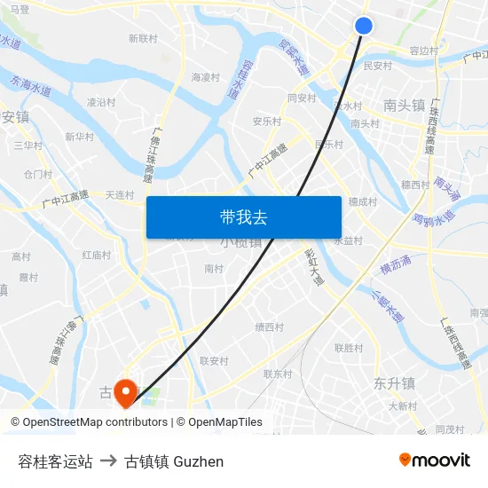 容桂客运站 to 古镇镇 Guzhen map