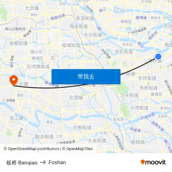 板桥 Banqiao to Foshan map