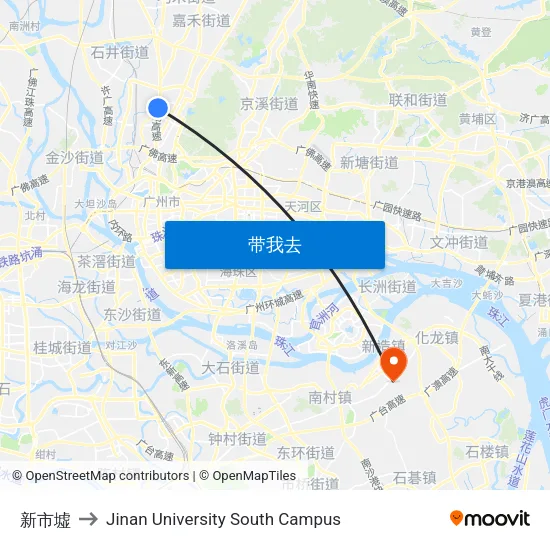 新市墟 to Jinan University South Campus map