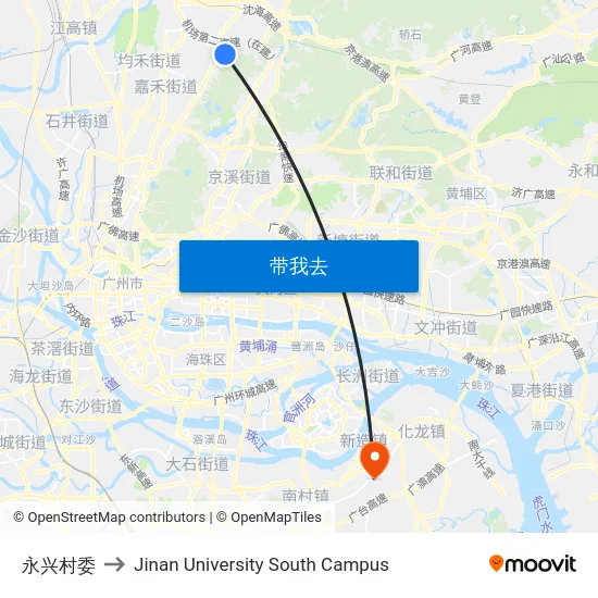 永兴村委 to Jinan University South Campus map