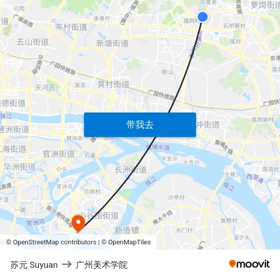 苏元 Suyuan to 广州美术学院 map