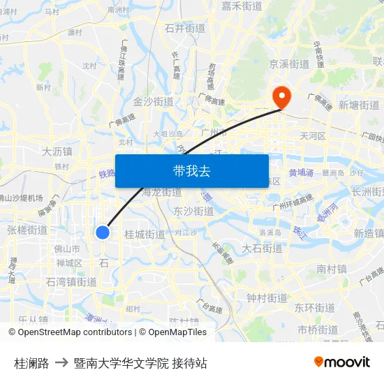 桂澜路 to 暨南大学华文学院 接待站 map
