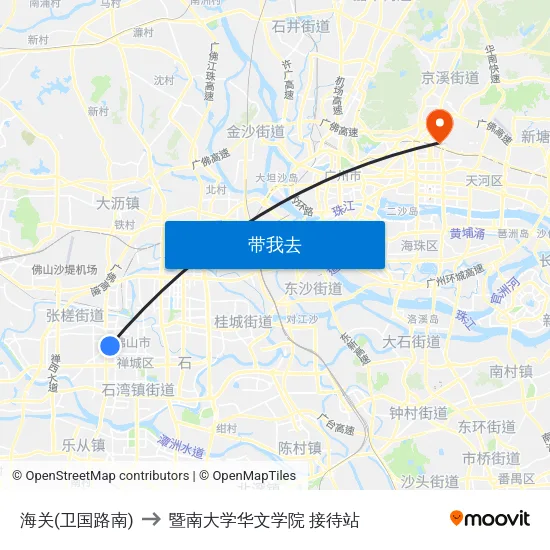 海关(卫国路南) to 暨南大学华文学院 接待站 map