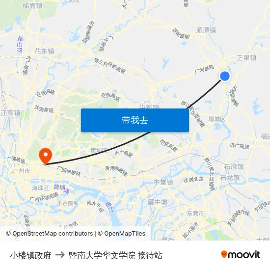 小楼镇政府 to 暨南大学华文学院 接待站 map