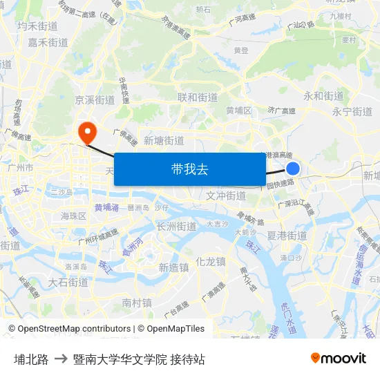 埔北路 to 暨南大学华文学院 接待站 map