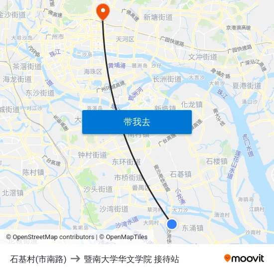 石基村(市南路) to 暨南大学华文学院 接待站 map