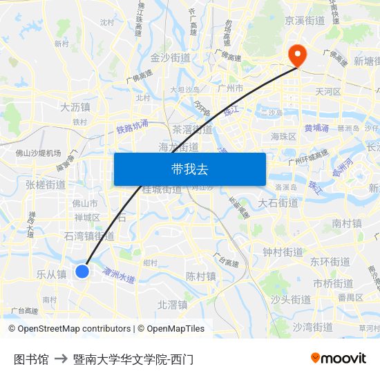 图书馆 to 暨南大学华文学院-西门 map