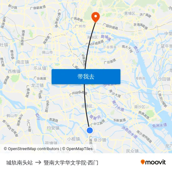 城轨南头站 to 暨南大学华文学院-西门 map