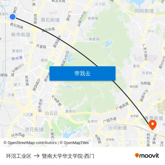 环滘工业区 to 暨南大学华文学院-西门 map