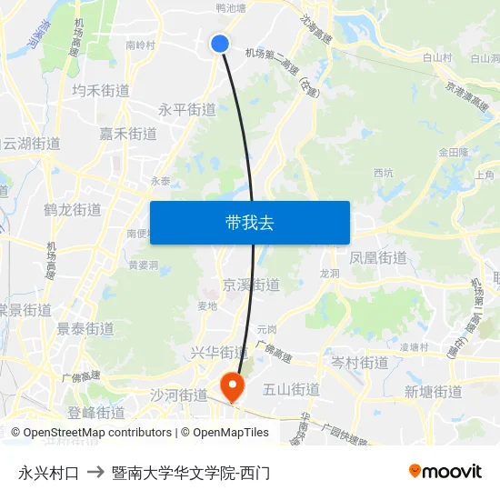 永兴村口 to 暨南大学华文学院-西门 map