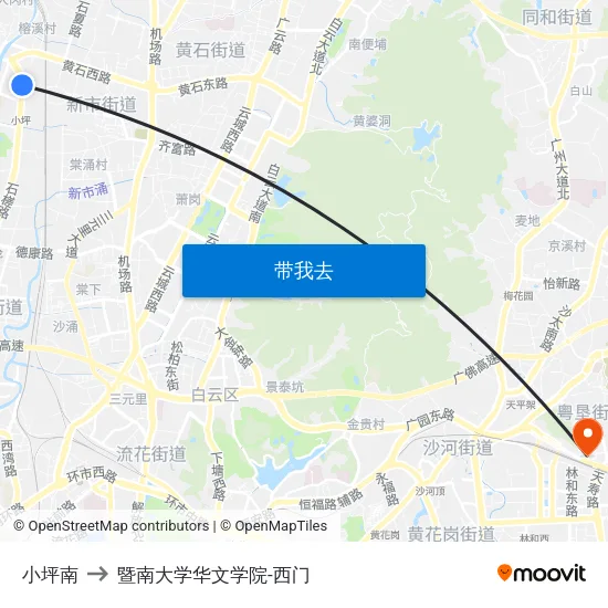 小坪南 to 暨南大学华文学院-西门 map