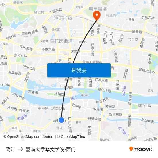 鹭江 to 暨南大学华文学院-西门 map