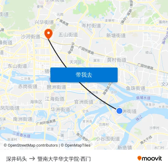 深井码头 to 暨南大学华文学院-西门 map