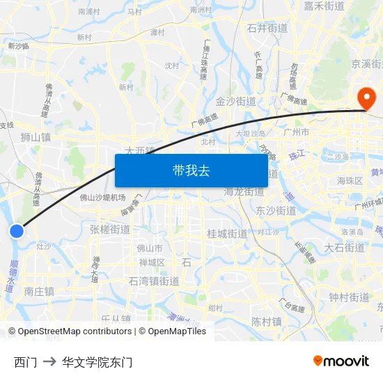 西门 to 华文学院东门 map