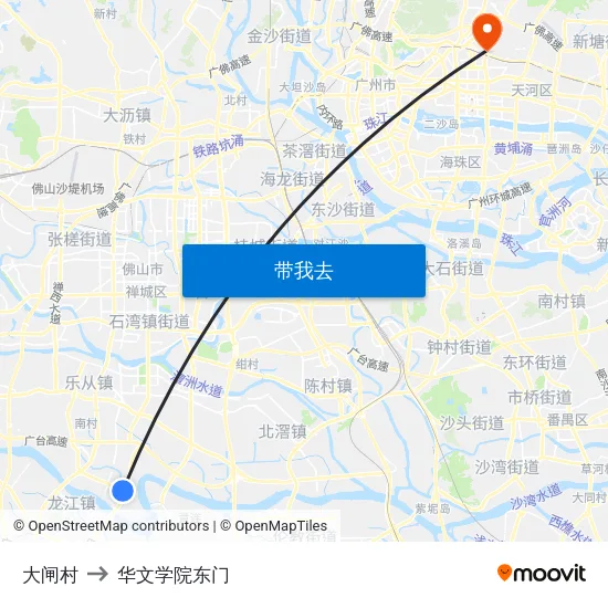 大闸村 to 华文学院东门 map