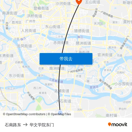 石南路东 to 华文学院东门 map