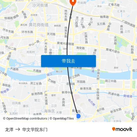 龙潭 to 华文学院东门 map