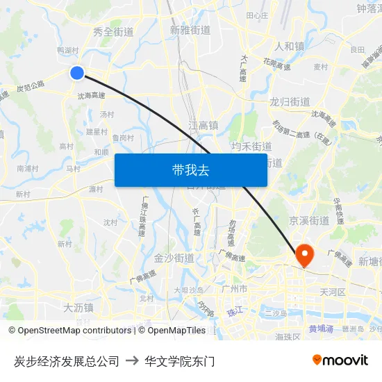 炭步经济发展总公司 to 华文学院东门 map